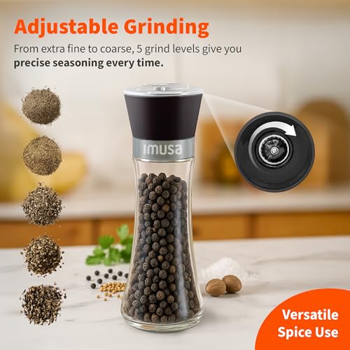 Image of IMUSA Salt Shaker and Pepper Grinder Set, 2-Pack, Manual