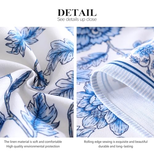 ISAENNE Designer French Linen Round Tablecloth,Diameter 55"-BlueWilow by ISAENNE - Used condition - Image 6