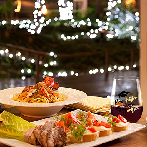 Nboocup Graduation Gifts, Now Hotter By One Degree Wine Glass Gifts For Friend Daughter Son, College High School Graduates College Grad Masters Degree Gifts For Her, 17 Oz #TOP5