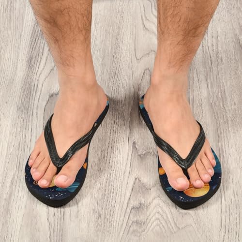 Space Planets Beach Summer Casual Flip Flop Sandals Non-Slip Quick Dry for Women Men 214B28344