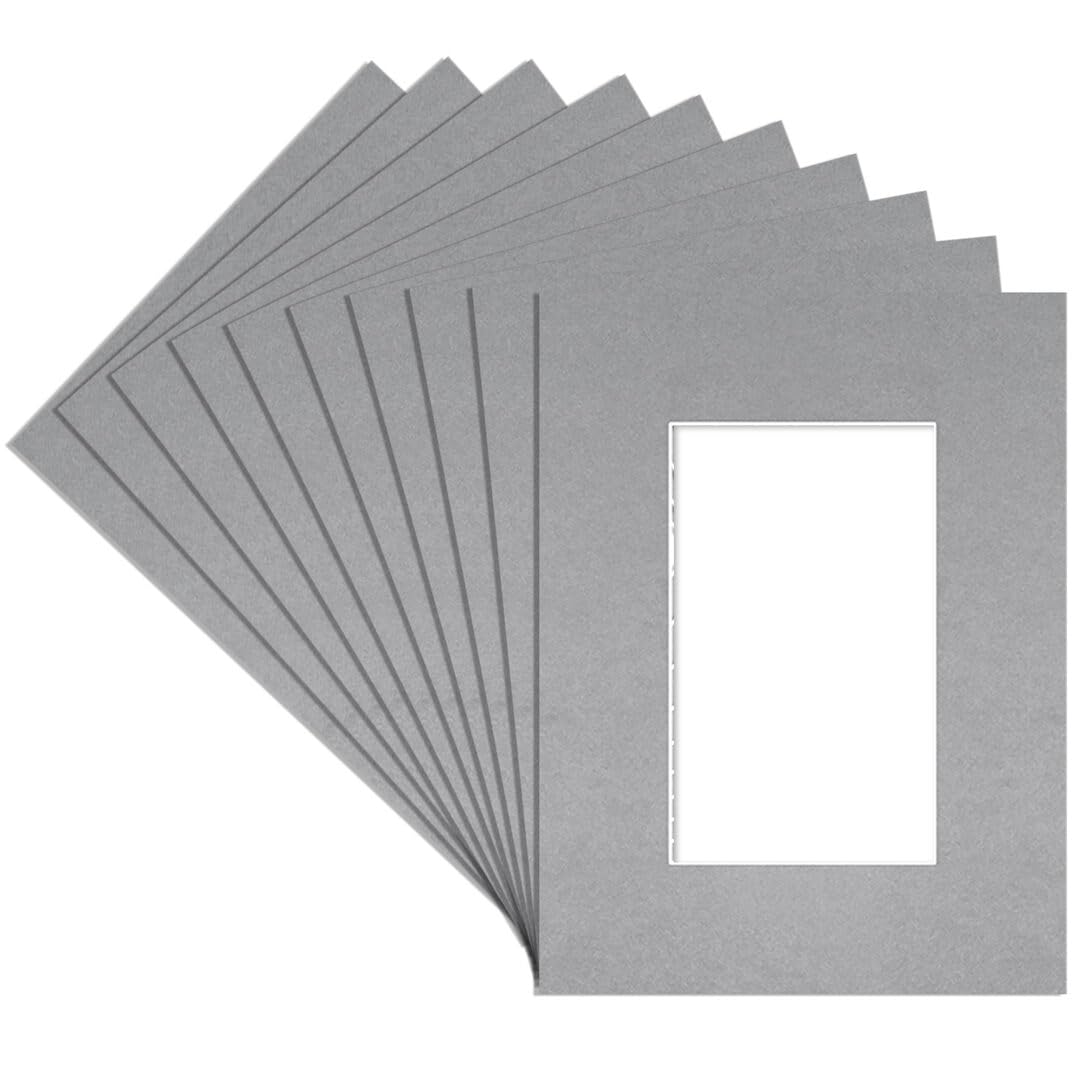 Alison Kingsgate 8X6 Silver Picture Mount for Frames-5X3 Aperture-Pack 10 — image 1