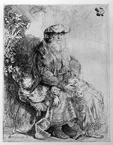 Toile Abraham tenant Isaac Rembrandt poster art 60x90cm