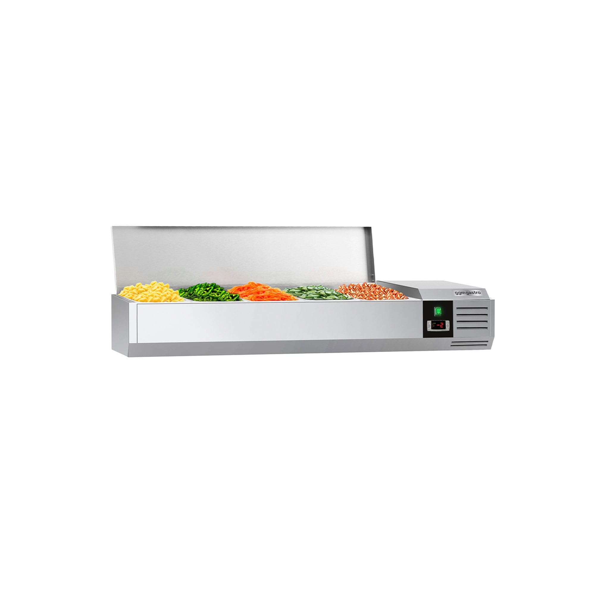 GGM Gastro Kühlaufsatzvitrine PREMIUM 1200x335mm für 5 GN 1/4