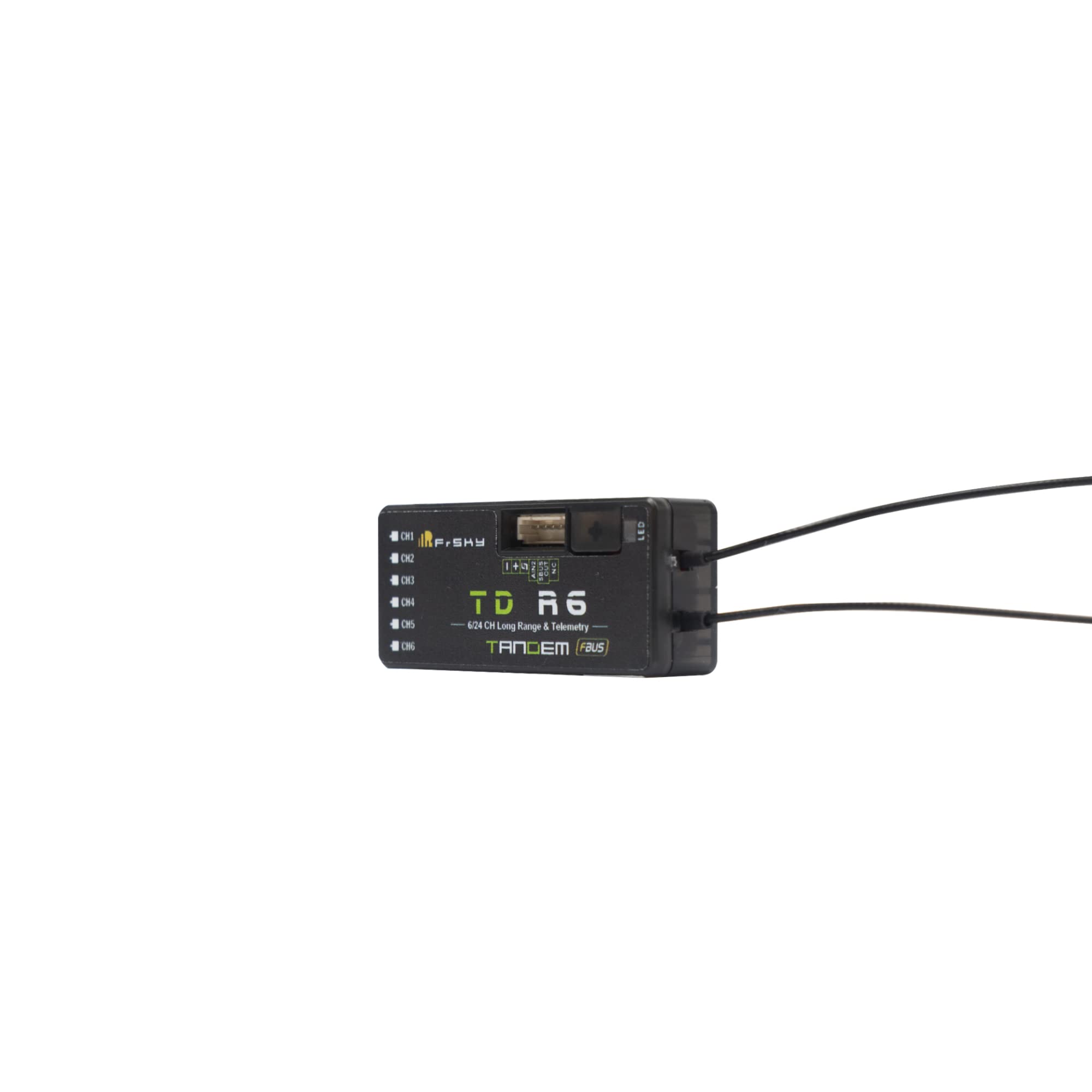 FrSky TD R6 Dual-Band Empfänger Simultan 2,4 GHz & 900 MHz 6 PWM-Ausgänge SBUS Out & FBUS/S.Port Lange Reichweite bis zu 100 km Black Box Leicht 4ms Race Mode OTA Firmware Update
