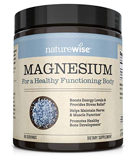 NatureWise Naturewise Magnesium Powder for Nerve & Energy Support from Magnesium Citrate (2+ Month Supply), 303.6 Gram