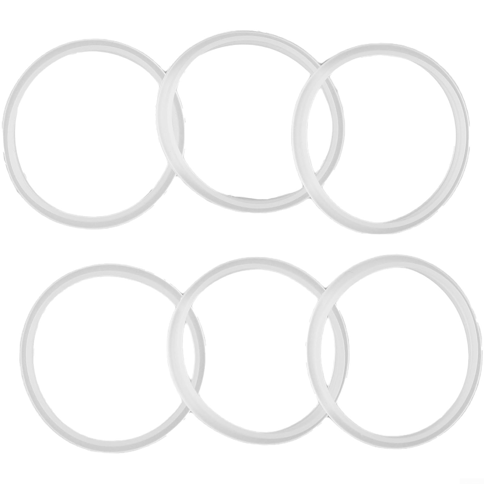 Vootnifig Silicone Lid Seal for Hydration Bottles, 6 Pack White Matte Gasket Replacement Ring for Squeeze Cup, Leak Resistant