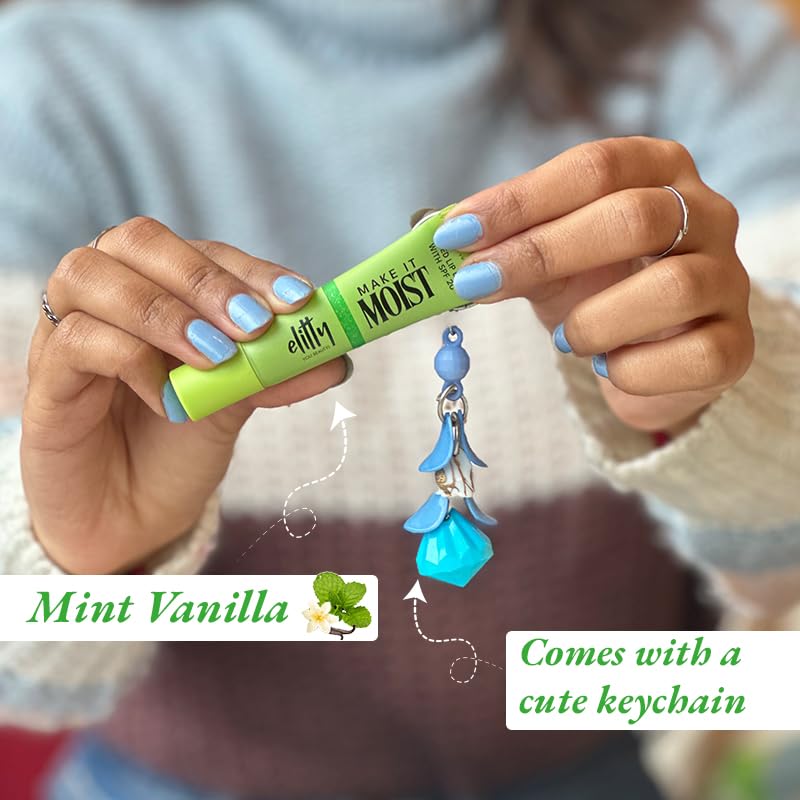 Image of Elitty Crave (Mint Vanilla) Lip Balm | Dermatologically Tested | Infused with Peptides, Witch Hazel & Vitamin E | Gentle & Safe for Everyday Use (6 GM)