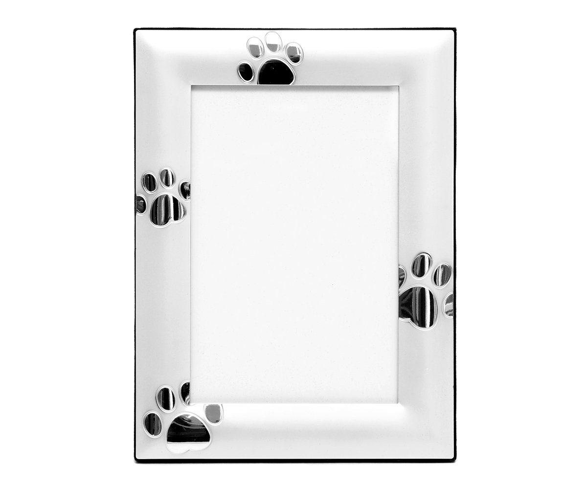 Cornice portafoto impronte di cane, cornice per foto di cani, impronte di zampe Formato 10 x 15 cm, incisione personalizzata, cornice con impronte e incisione del nome (incisione fino a 30
