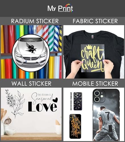 Image of MY PRINT | 24 INCH Mobile Skin Cutting Machine with Software | Radium STICKER CUTTING | Number Plate | Vinyl Cutting | Customise Work For Business Products | With STAND & Installation Guide