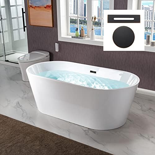 WOODBRIDGE 67" Acrylic Freestanding Bathtub Contemporary Soaking ...
