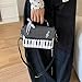 KSDDC Y2K Fashion Keyboard Piano Purse Women Funky Handbags Shoulder Funny Shaped Guitar Music Note Lace Bags (Black)