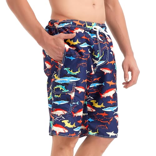 Image of Mens Swimming Trunks Swim Trunks Quick Dry Swim Shorts with Mesh Lining Funny Swimwear Bathing Suits