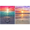 Bimkole 2 Pack 5D Diamond Painting Kits Sunset, DIY Diamant Schilderij Kit Letters Full Ronde Boor Crystal Strass…