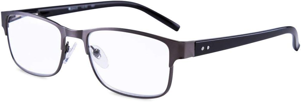 EYEGUARD Readers Metal Deluxe Rectangular Reading Glasses for Men 2.25