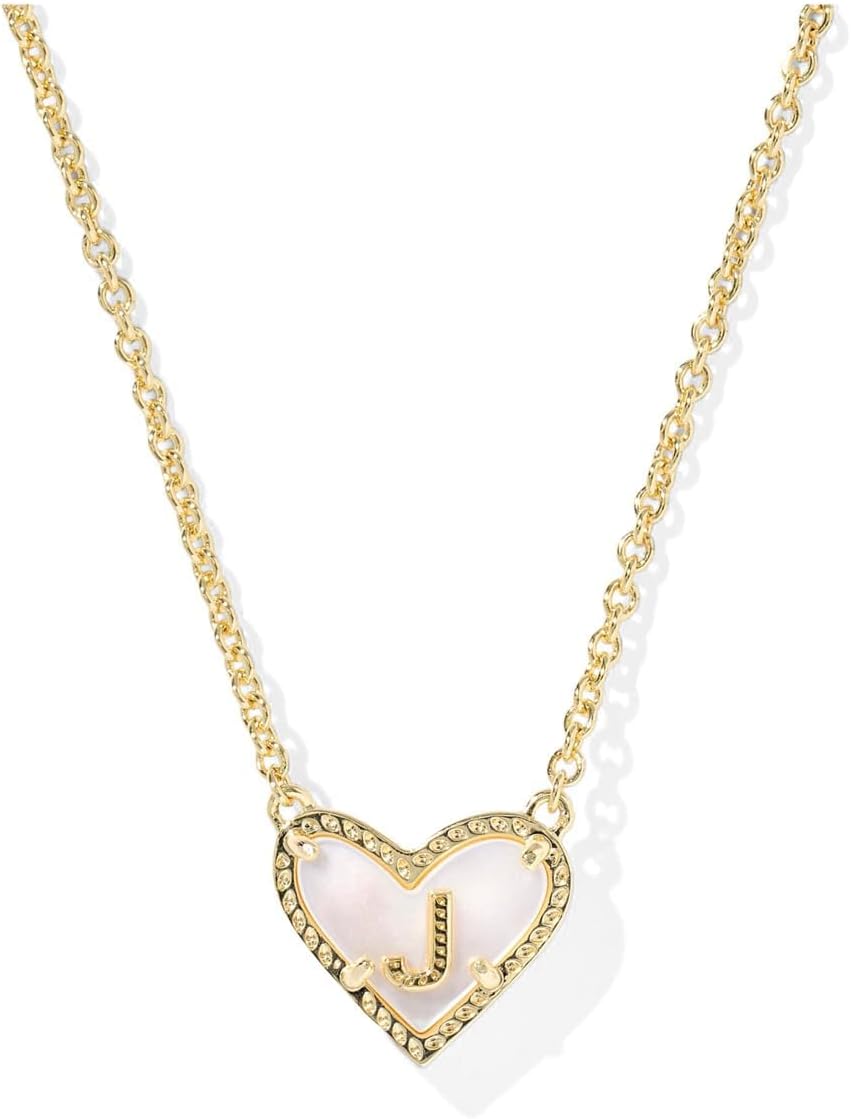 Kendra Scott Womens Heart Letter J Short Pendant Necklace