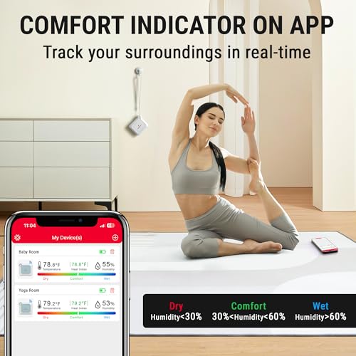 image for ThermoPro Bluetooth Thermometer Hygrometer, 260FT Range Temperature Se