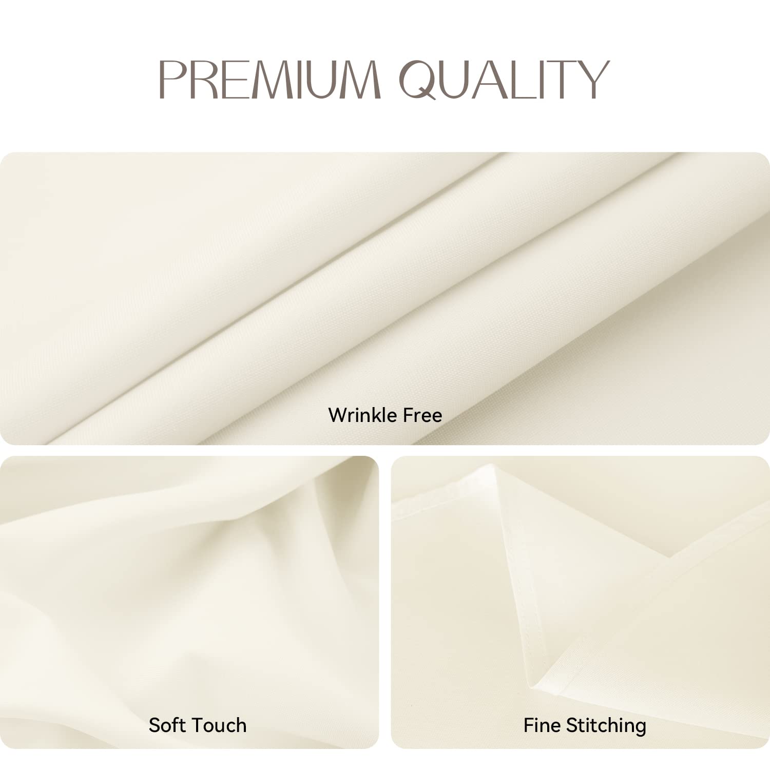 Romanstile small Table Cloth Round 120cm Cream,Water resistant Stain Resistant Washable Table Cloths Wrinkle Free Table Cover for Christmas,Caffe Table Kitchen Dining Party Wedding Outdoor Spring - Image 3