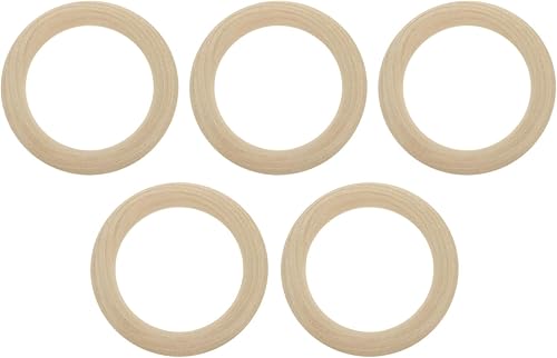 DOITOOL 5 anillos de madera maciza de 3.937 in sin terminar de macramé para arte y manualidades