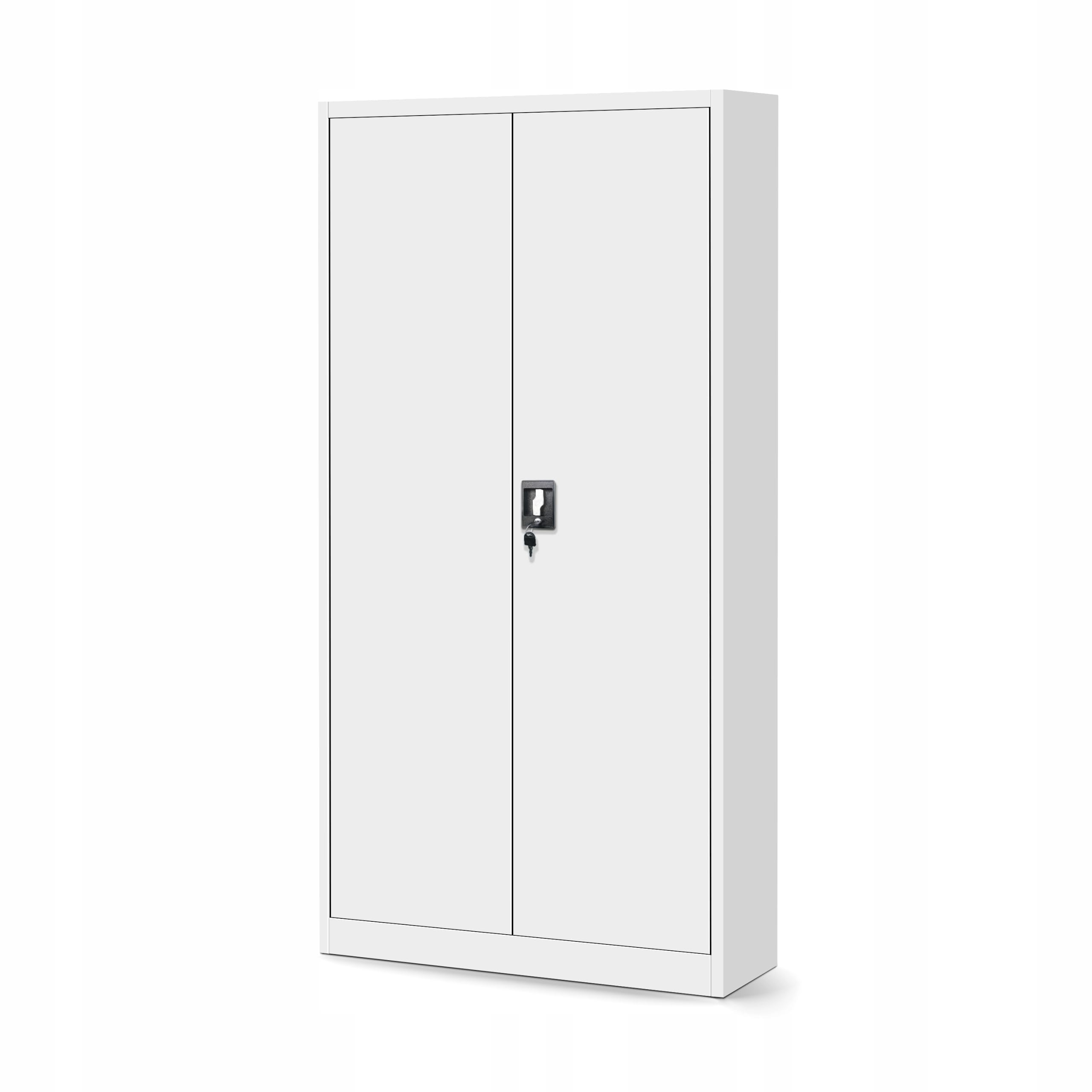 Jan Nowak Armoire de Bureau Métallique C001D avec Compartiment Secret Tôle d'acier Revêtement en Poudre 185 cm x 90 cm x 45 cm (Blanc)