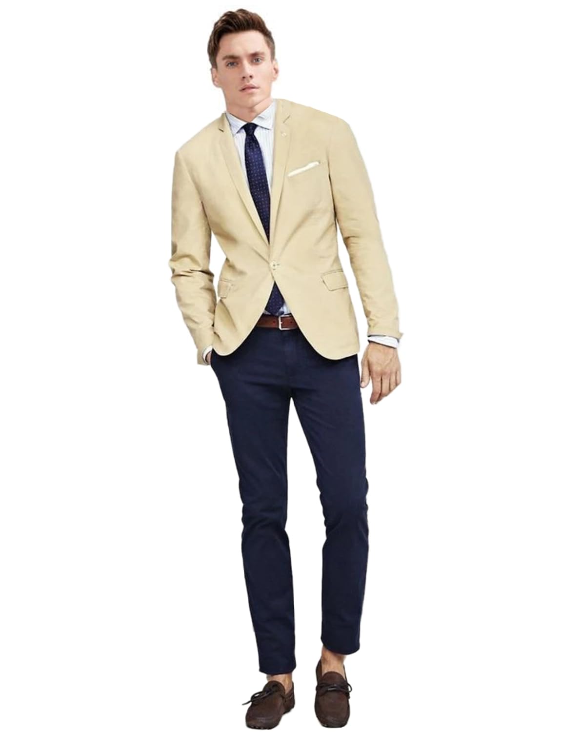 Costume Homme pour loisirs décontractés veste chic un bouton et pantalon smoking de soirée - 5