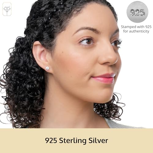 MAX + STONE Plated Sterling Silver Cubic Zirconia Stud Earrings (Round & Princess)2