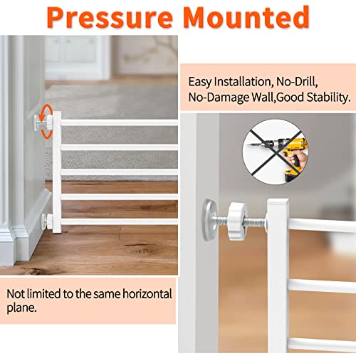 Yoochee Metal Short Dog Gate To Step Over - 9.85'' H X 23.6''-42.5'' W Expandable Dog Gate With Door, Pressure Mount Dog Gate For Stairs Indoor And Doorways Suitable For Small & Medium Dogs & Puppy #TOP2