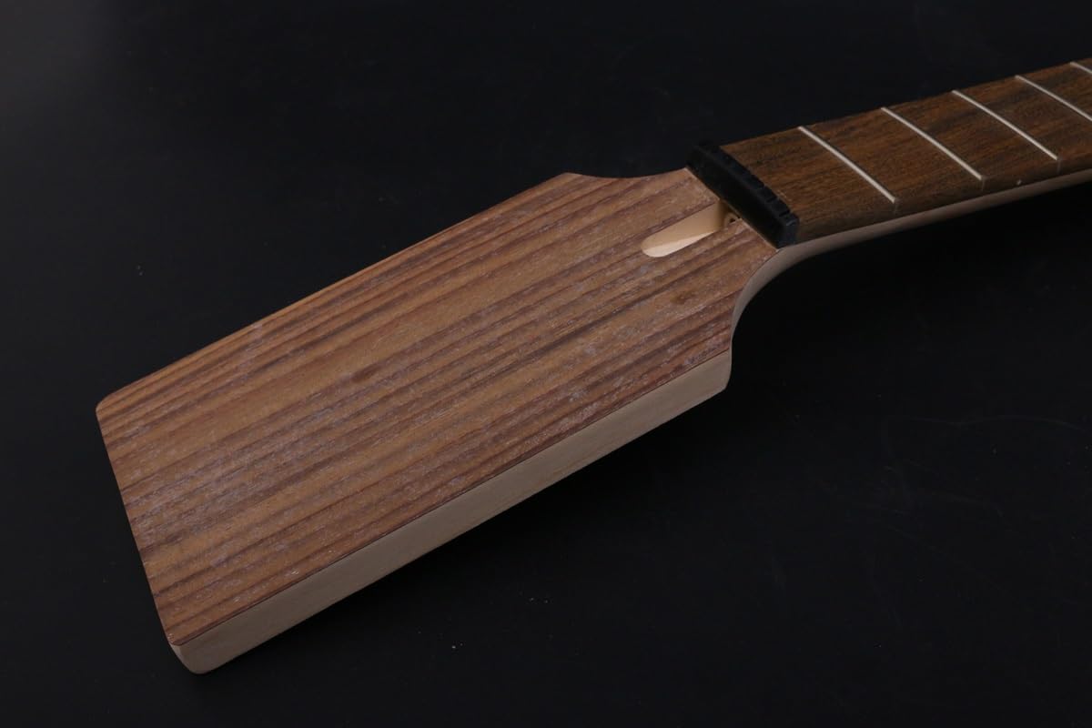 Manico for chitarra a 7 corde incompiuto, 24 tasti, 25,5 pollici, tastiera in acero e palissandro, trapezoidale 48 65