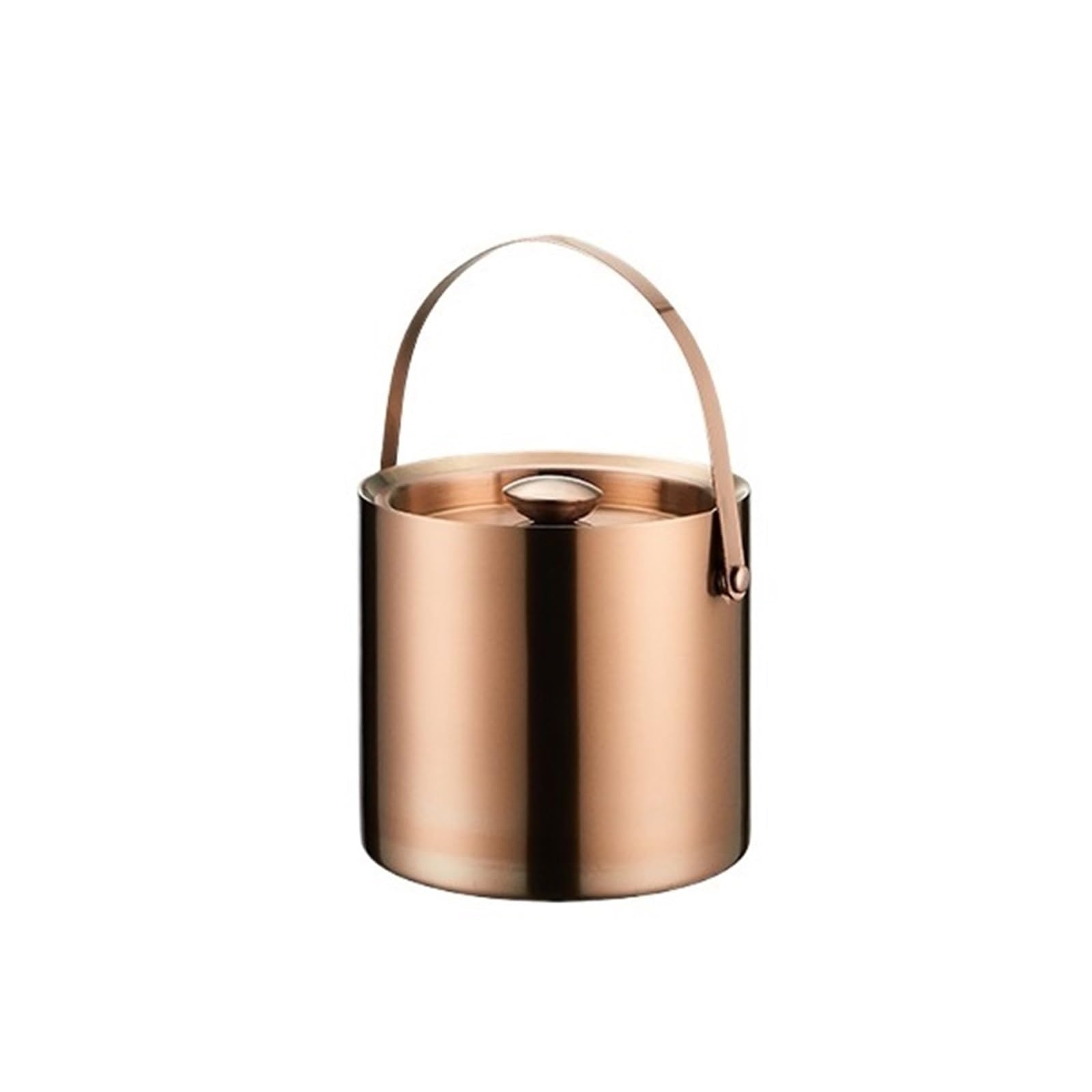 Cubo de hielo de doble capa de acero inoxidable con tapa para fiestas, eventos al aire libre, bares en casa y reuniones, enfriador de bebidas aislado duradero