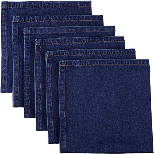 Home Covers Denim Cotton Cloth Dinner Napkin Pack Of 6 For Everyday Use, Wedding, Events, Restaurant, Catering, Special Occasions, Picnic (Size 16 X 16 Inch Color Denim Blue) #TOP26