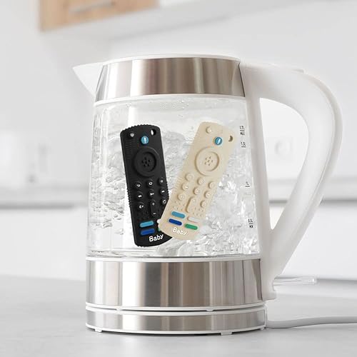 Miniatura 6 de Juguetes de dentición de silicona, paquete de 2 mordedores para bebés, con forma de control remoto, forma de TV, juguetes masticables, sin BPA, apto