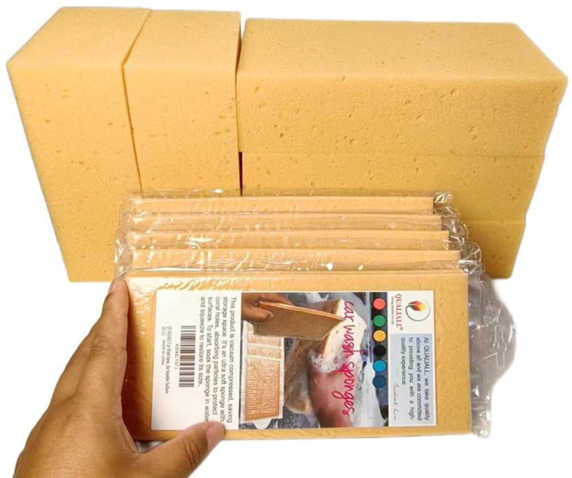 Car Wash Sponges, 5 Pack, Extra Soft Coral, Scratch Free, 8.3x4.38x2.8 inches, Great for Sensitive Surfaces