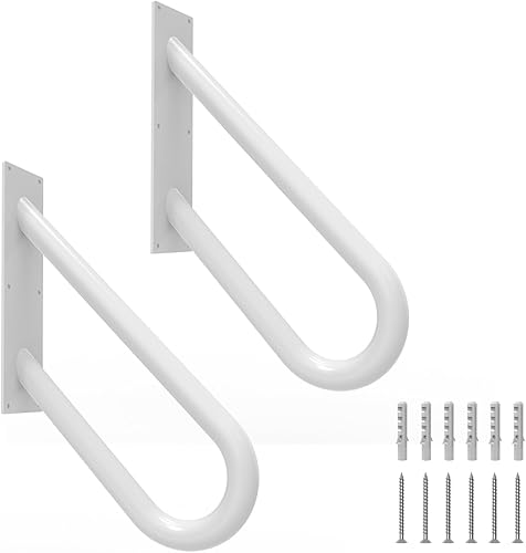 Miniatura 12 de Pasamanos para escalones exteriores con montaje en pared, barandillas para 1-2 escalones, pasamanos en forma de U con acabado en negro mate