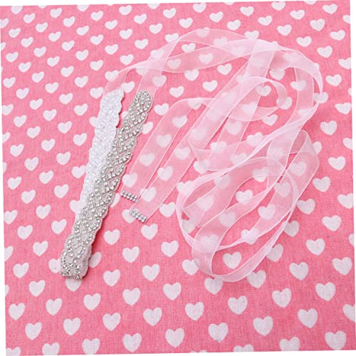 Healifty Elegant White Bridal Rhinestone Wedding Dress Belt Handmade Crystal Decor Sash for Bride Pearl Embellished Waistband for Formal Occasions and Bridesmaids4