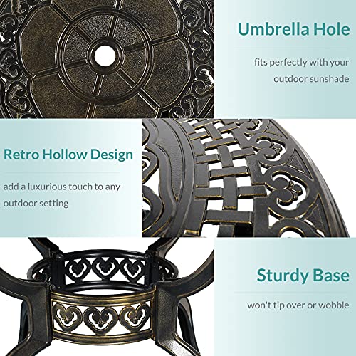 Meetwarm 5 Piece Patio Dining Set, Outdoor All-Weather Cast Aluminum Dining Table Set, Patio Furniture Set For Backyard Garden Deck, Include 4 Chairs, 4 Cushions And 1 Round Table With Umbrella Hole #TOP4