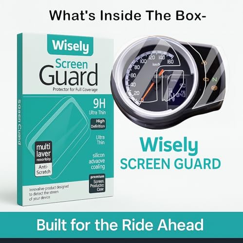 Image of Wisely Premium Screen Guard for Honda H Ness CB 350 Bike Digital Meter Protector H NESS CB350 Instrument Cluster Speedometer Display Console accessories, Anti Scratch, HD Clear
