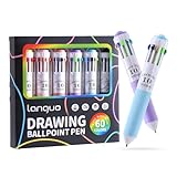 languo 60 Colors Multicolor Pen, 6PCS 10-in-1 Multicolor Ballpoint Pen Set, 0.8mm Tip Retractable Colored Pens for Drawing and Writing, School Office Art Supplies