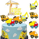 adornos tarta cumpleaños infantil 【Decoración de Pastel Excavador】Use Decoración para Tartas Tractor ¡Cree una fiesta de cumpleaños inolvidable para sus hijos!