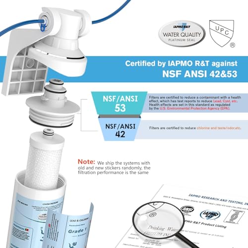 Image of Frizzlife Under Sink Water Filter-NSF /ANSI 53&42 Certified Drinking Water Filtration System-0.5 Micron Removes Lead, Chlorine,Bad Taste & Odor, W /Dedicated Faucet