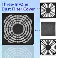 YIMATEECO PC Gehäuselüfter Staubfilter, 80mm Lüfterabdeckung PC Gehäuse Lüfter Staubfilter Mesh Netzabdeckung Kunststoff Schutzgitter Abdeckung mit Schrauben (80mm, 2Stü, Schwarz) – Ansicht 3