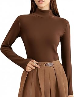 BananaHome Women Thermal Mock Turtleneck Tops Long Sleeve Shirts Fleece Lined Undershirt Thermal Shirts Cotton Slim Fitted Base Layer thermal Underwear