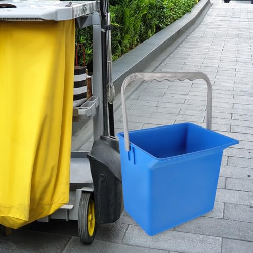 Cubo de basura para coche rectangular con asa y escala azul 6