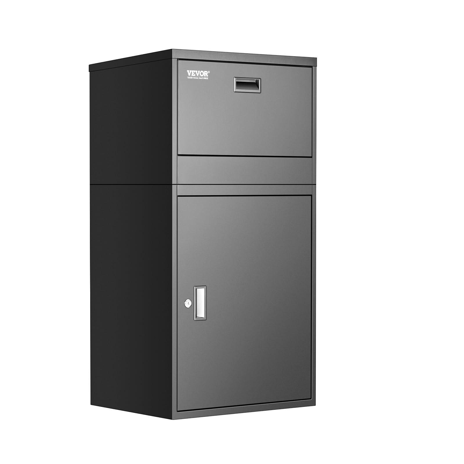 VEVOR Scatole per Consegna dei Pacchi per Esterni, Cassetta Postale da 980 mm per Pacchi con Serratura, Cassetta Postale in Acciaio Zincato con Design Antifurto, per Casa e Ufficio, Nero