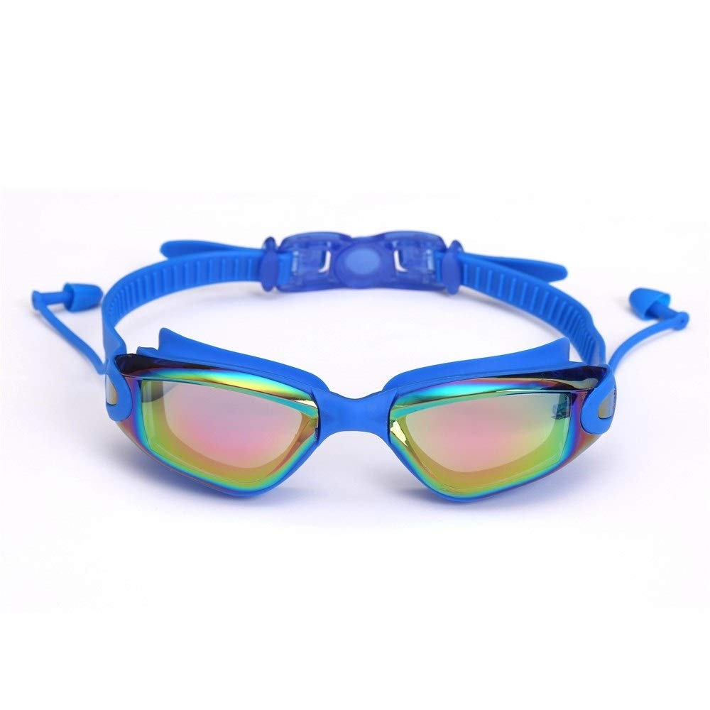 Okulary ochronne do pływania, regulowane okulary pływackie, ochrona przed zaparowaniem UV okulary do pływania dla dorosłych mężczyzn kobiet młodzieży dzieci (Argento)