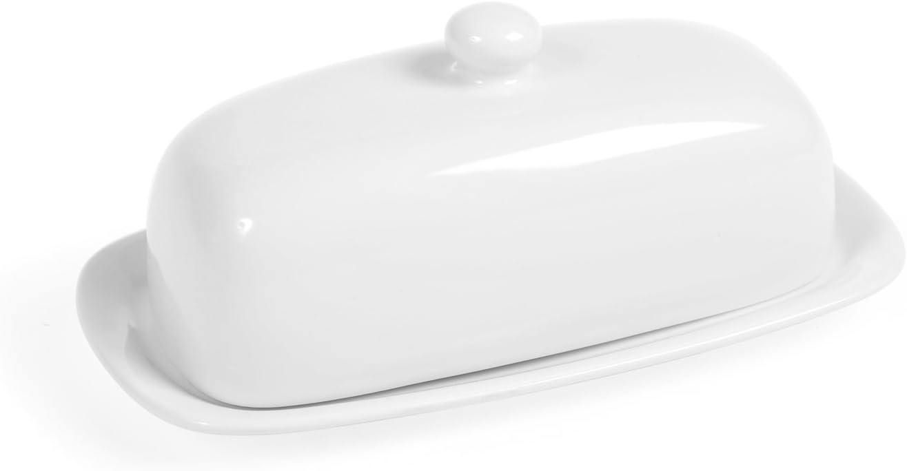 ROYAL NORFOLK 9584500 PCL BB C/COP, 6025 H Butter Dish, Porcelain, White
