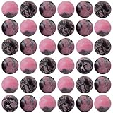 Natural Stone Beads 100pcs 8mm Black Stripe Rhodochrosite Round Real Stone Beading Loose Gemstone Hole 1mm DIY Charm Beads for Bracelet Necklace Earrings Jewelry Making (Black Stripe Rhodochrosite)