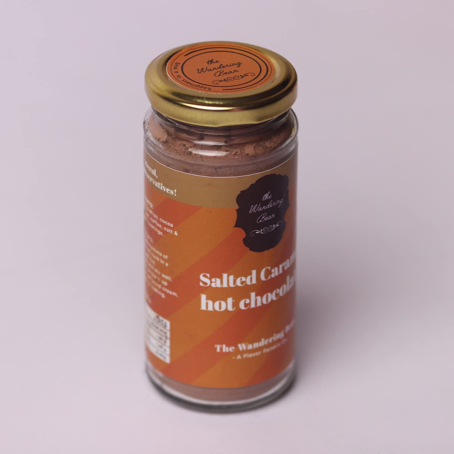 The Wandering Bean Rich chocolate and Cocoa Powder Salted Caramel Flavoured | 100% Natural, Vegan and Gluten-Free | Enjoy Hot or Cold (150 Grams) Gift Festive, Best Gift Hamper - Image 4 thumbnail