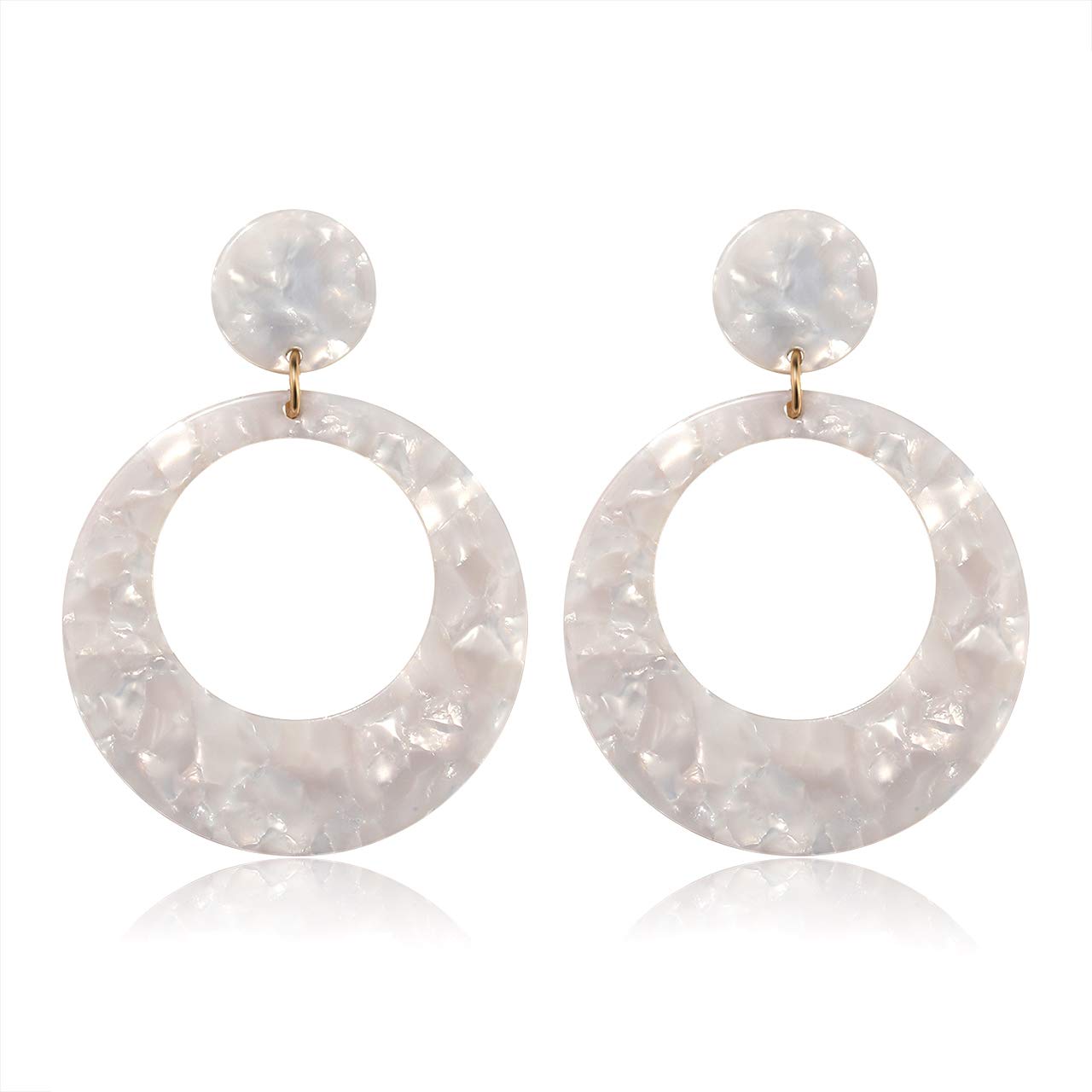 Acrylic Earrings For Women Statement Geometric Earrings Resin Acetate Drop Dangle Earrings Mottled Hoop Earrings Fashion Jewelry