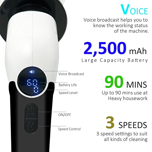 Electric Spin Scrubber, Cordless Cleaning Brush With 8 Replaceable Drill Brush Heads And Adjustable Handle, Electric Scrubber For Bathroom, Floor, Tile, Car And Home Cleaning #TOP2