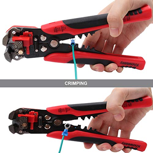 Wire Stripper,Knoweasy 8 Inch Wire Stripping Tool and Automatic Strippers for 10-24 AWG - Thumbnail 4
