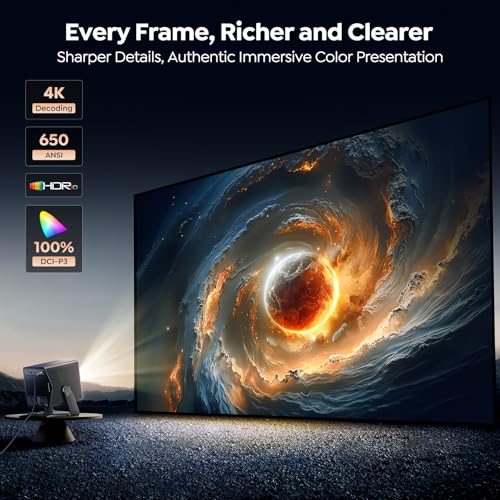 Image of Smart Projector 4K [VIDAA Live TV & 36W Dolby & Voice Control] with WiFi6 and Bluetooth, Short Throw Projector Compatible with Netflix, AI Auto Focus, HDR10, Home Theater Proyector for Outdoor Movies